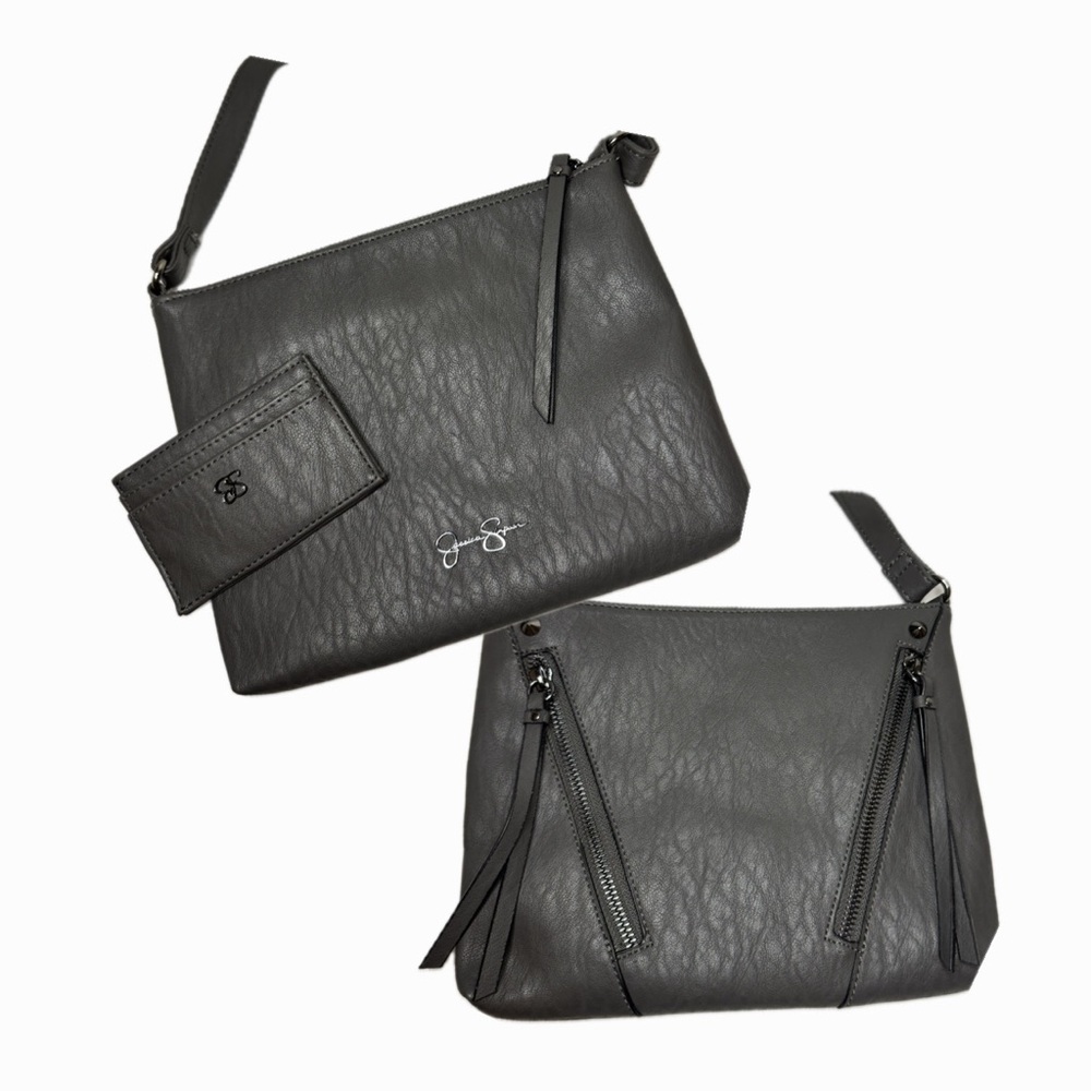 Jessica Simpson — Leather Bag & Matching Card Holder/Wallet